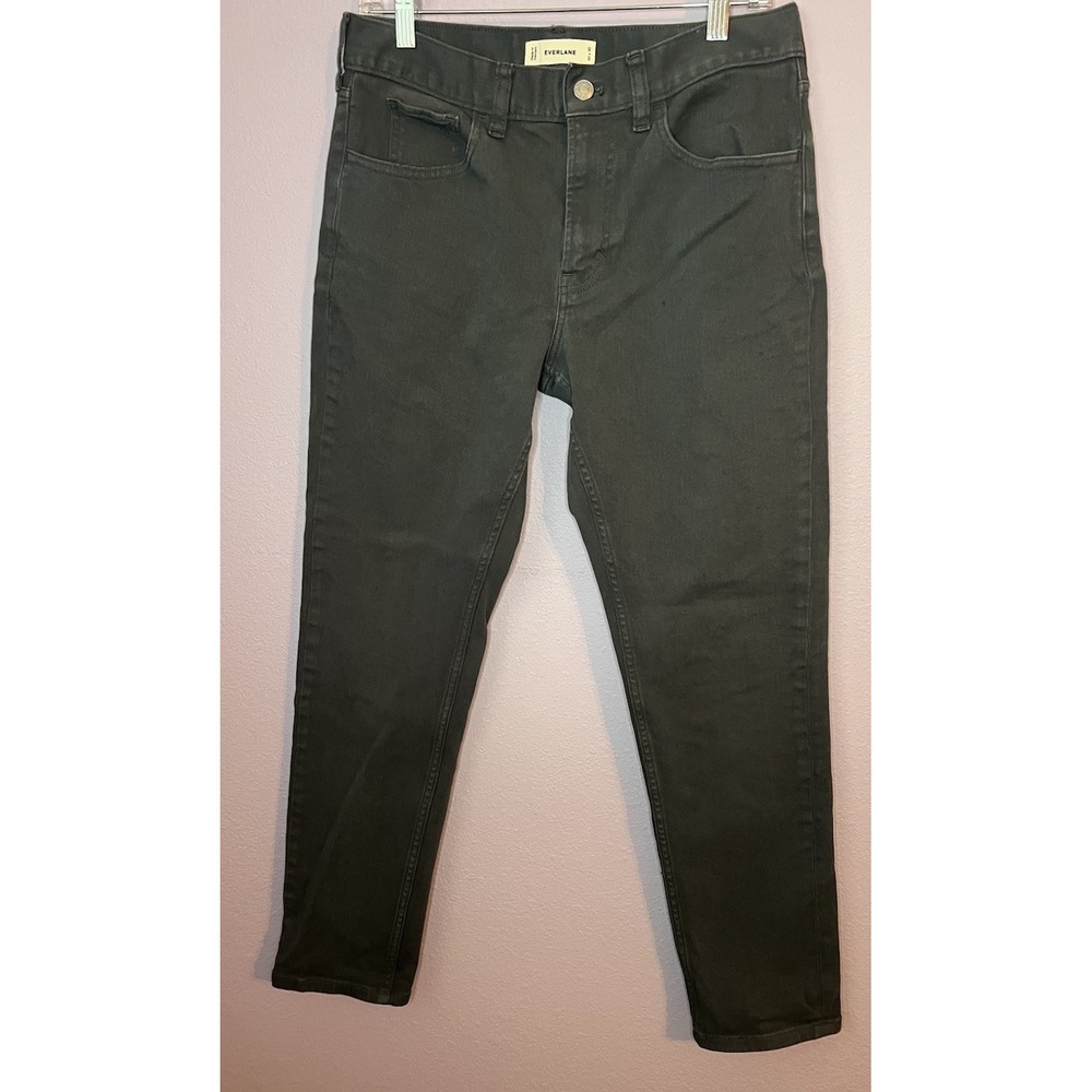 Everlane Stretch Twill 5 Pocket Black Organic Cotton Straight Jeans 30 x 30